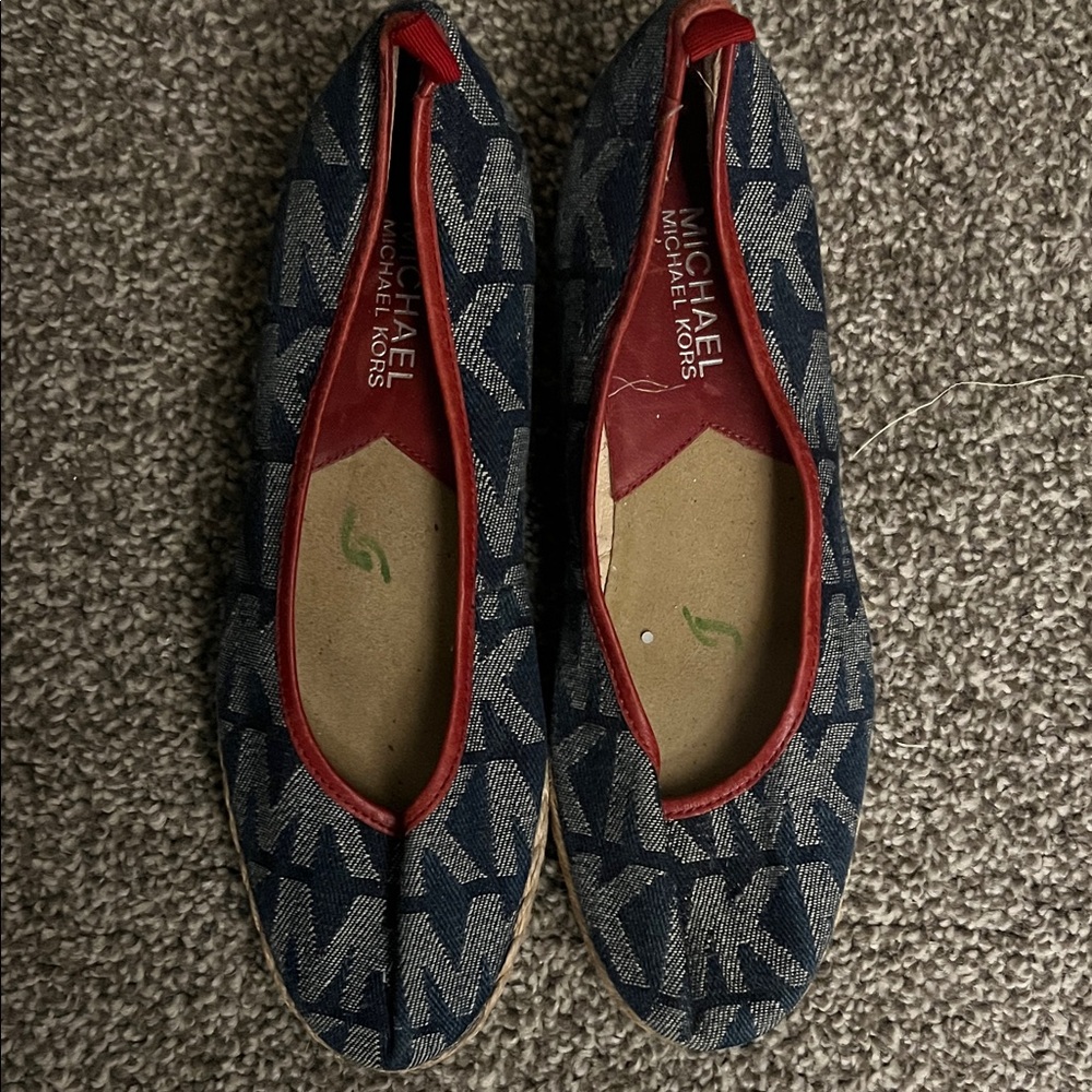 Michael Kors Denim and Red Logo Flats